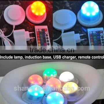 battery rechargeable rgb led light base for acrylic