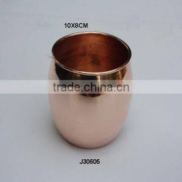 Metal copper votive in mirror polish available in mat also