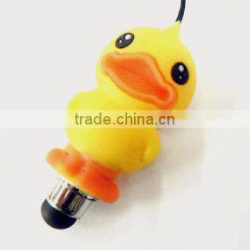 Mini cartoon design touch screen pen with dustproof plug