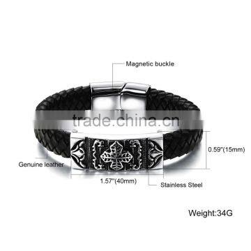 Small MOQ+Mix Designs +In Stock Can Custom Logo Rope Leather Bracelet Bracelet Custom Wholesale photo-5