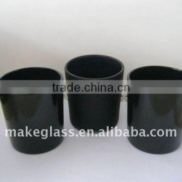 black glass cup for candle/glass candle cup