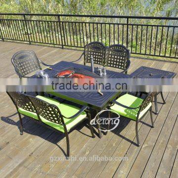 Outdoor aluminum charcoal BBQ grill similar to korean bbq grill table