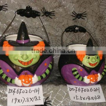 decorative ceramic halloween hanging candle holder