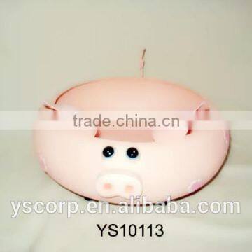 Hot selling pink pig metal candy can for home dec
