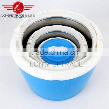 Best Selling 3pcs Round Plastic Food Warmer With Stainless Steel Inner /Tiffin Lunch Box photo-2