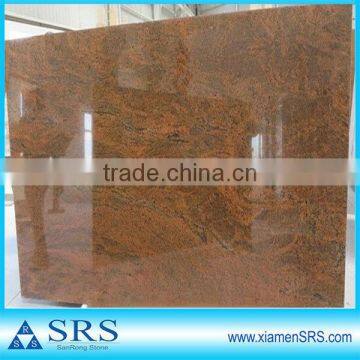 Polished multicolor red granite slab