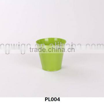 Popular cheap small green metal flower pot wholesale