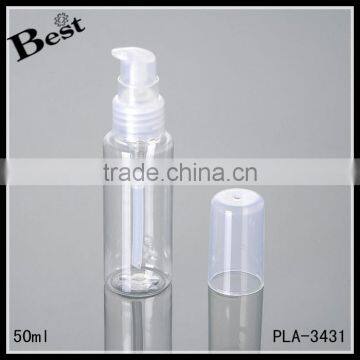 Best Sellers Clear 50ml Pet Bottle Pump Cosmetic Skin Care Lotion Serum Cream Plastic Bottle Pet Wholesale