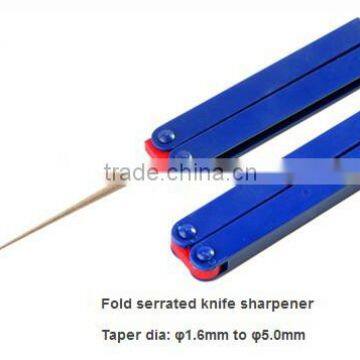 Fold serrated knife sharpener