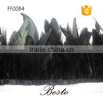 2016 hot selling 12.5cm Popular artificial black decoration feather