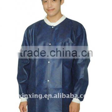 pp lab coat with knit collar and wrists