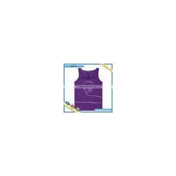 100% Cotton custom tank tops latest fashion design purple men's tank tops factory