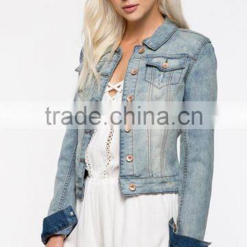 2016 hot sale fancy denim jackets wholesale made in china