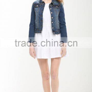 Oem Service Korean Style Loose Fancy Short Style Denim Jacket Wholesale photo-5