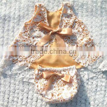 Wholesale Baby Girls Lace Cotton 2pcs Set Fashion Lace Set for Infant Girls photo-2