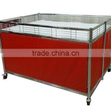 Red Wood Folding Trolley Cart Supermarket Trolley Promotion Item photo-4