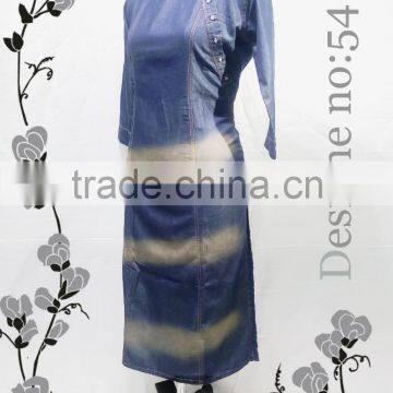 Mirror Work Kurti / Denim Kurti / Latest Long Kurti Designs / Wholesale Kurti / Hand Work Kurti photo-3