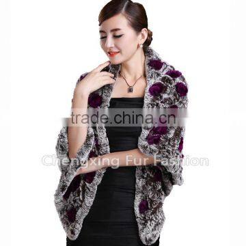 CX-B-69B Floral Rex Rabbit Fur Wedding Dress Shawl All Types Of Shawls photo-6