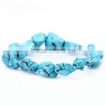 irregular shape turquoise beads elastic bracelets diy handmade turquoise beads bracelets for her gifts 2016