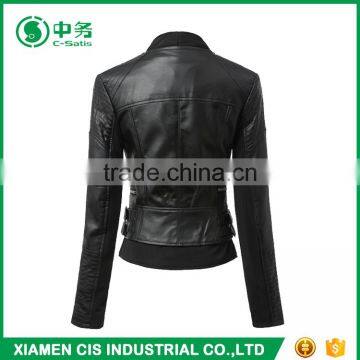 Fashion Design Women Black Leather Jacket for Sale photo-2