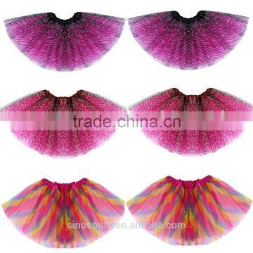 wholesale bgirls glitter tutu leopard tutu skirts