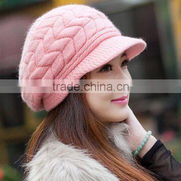 Stylish Autumn Knitted Cap Knitted Hat Double Layer Fashion Winter Hat for Young Girls SV005411
