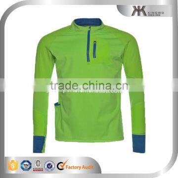 High quality OEM sportswear 1/3 zipper long sleeve men t shirt