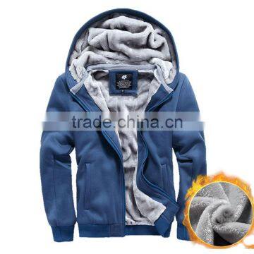 Wholesale Custom Zipper Thick Heavy Winter Fleece Hoodies For Men