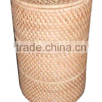 Round rattan box