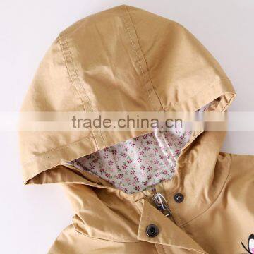 S60602B 2017 Autumn Babys Jacket Embroidery Hooded Windbreaker Butterfly photo-2