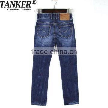 Dk Blue OEM/Wholesale HIGH-END100% Cotton Jeans Kids Fashion Jeans photo-2