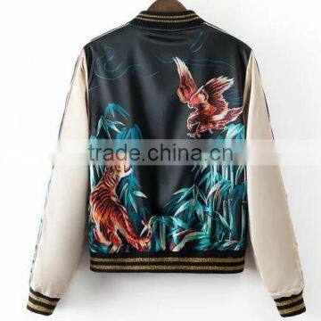 Runwaylover EY0981C Fashion Custom Digital Print Baseball Autumn Winter Woman Jacket Floral photo-2