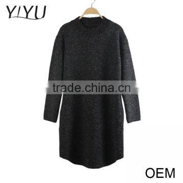 Clearance cheap women winter black long sleeve crewneck knitted sweater pullover