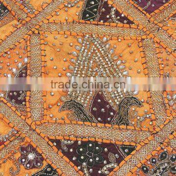 Orange Floor Luxury Pillow Cover Indian Decorator Tapestry Large Bed Cushion photo-3