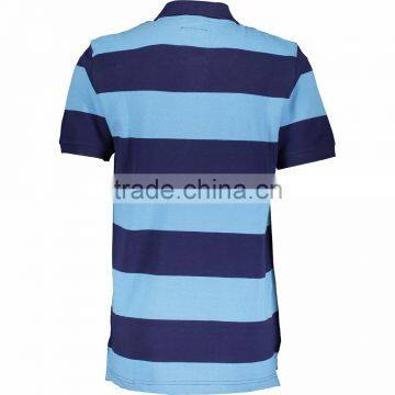 Custom Made Services Men Navy & Sky Blue Fitted Polo Shirt photo-2