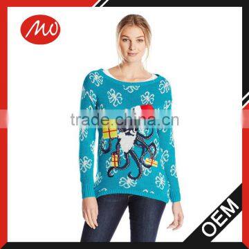 Ladies fancy Santa Claus Octopus Ugly Christmas Sweater