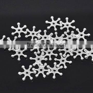 Lowest Price Christmas Snowflake Tiny Spacer Beads,Silver Plated Tiny Spacer Beads,8mmx 2mm 300PCs