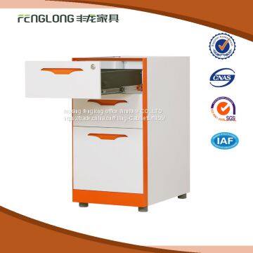 Fenglong High Quality 3 Drawers Mobile Steel Pedestal Cabinets photo-2