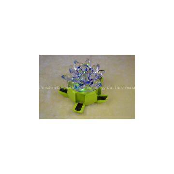 Solar Energy Product Drum-Shaped Solar Rotating display stand with Crystal Lotus 015A-00