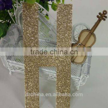 Gold glitter paper number "H" Decor Festive Birthday Party New Year,Christmas ,Cake,Crafts