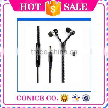 Cheap Noise Cancelling Function Metal Plug Zipper In-Ear Earphone With Mic photo-4