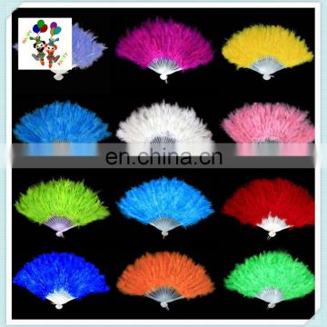 New Costume Wedding Showgirl Dance Folding Hand Feather Fans HPC-0908