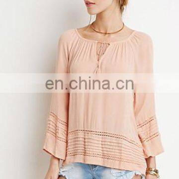 Charming Women Glamorous Shirt Blouse/2016 Fashion Ladies Long Sleeve Pink Shirt