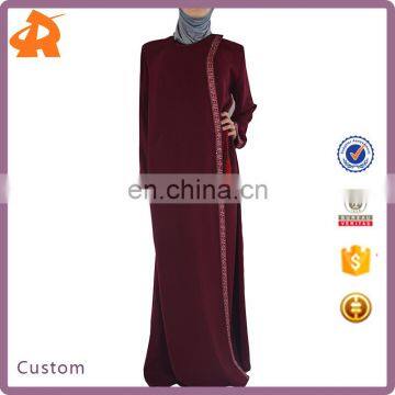 Customize Abaya In China,Long Sleeve Maxi Dress,Chiffon Denim Dress Muslim