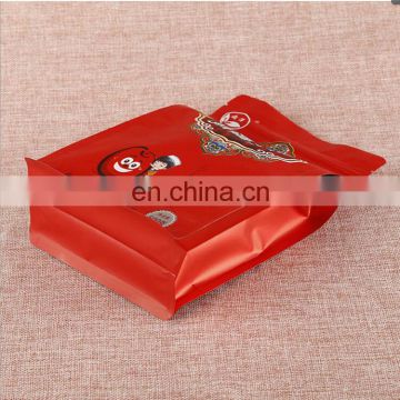 Customized flat bottom pouch square block bottom side gusset bag for snack