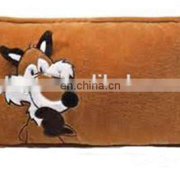 High quality dark brown color fox arts plush cushion