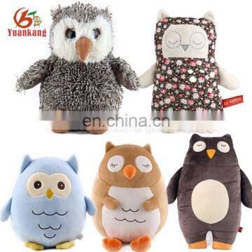 Custom Wholesale Stuffed Animal Cute Mini Pink Big Eyes Black Owl Plush Soft Toy