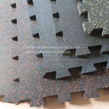 Interlocking Speckled Rubber Tile