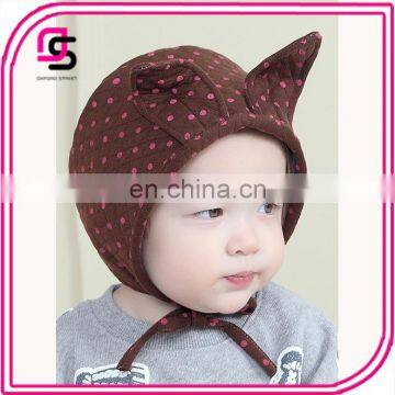 Trendy cotton hot sale cute baby caps cartoon cat ear knit hats