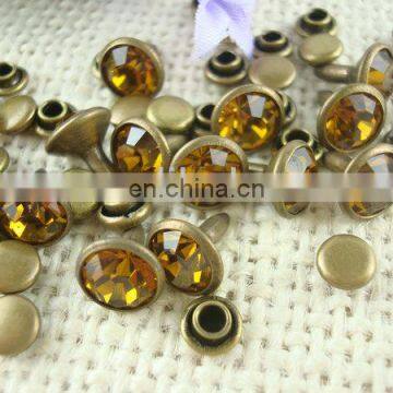 hot sale metal rivet for shoes with rhinestone